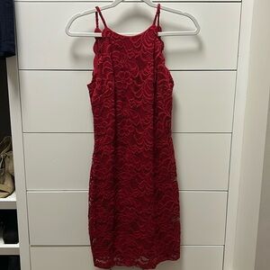 Red mini dress